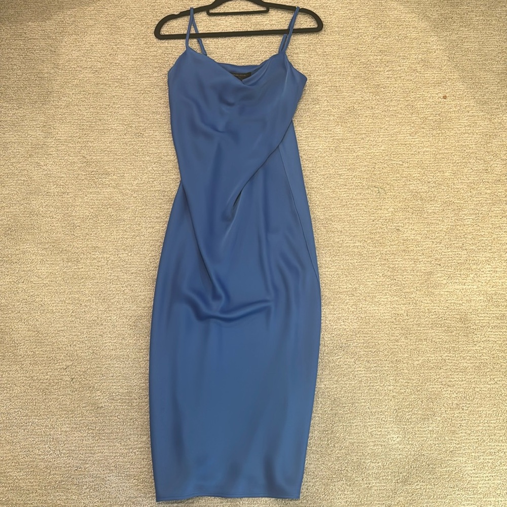 Cowl neck silk maxi dress